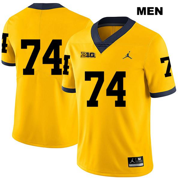 Men's NCAA Michigan Wolverines Ben Bredeson #74 No Name Yellow Jordan Brand Authentic Stitched Legend Football College Jersey QI25Y04PY
